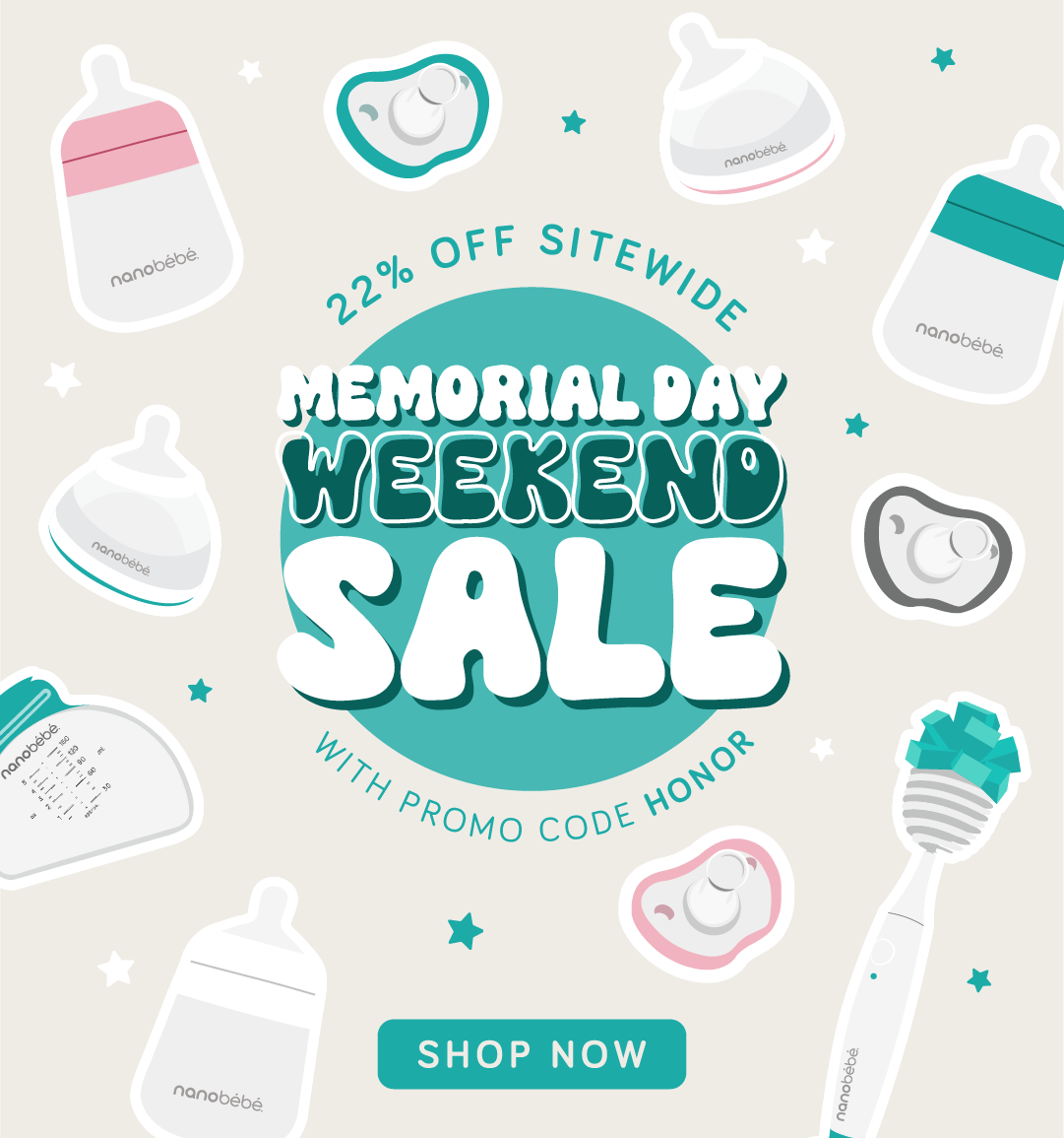 22% off site wide! Memorial day weekend sale! Use code HONOR at checkout.